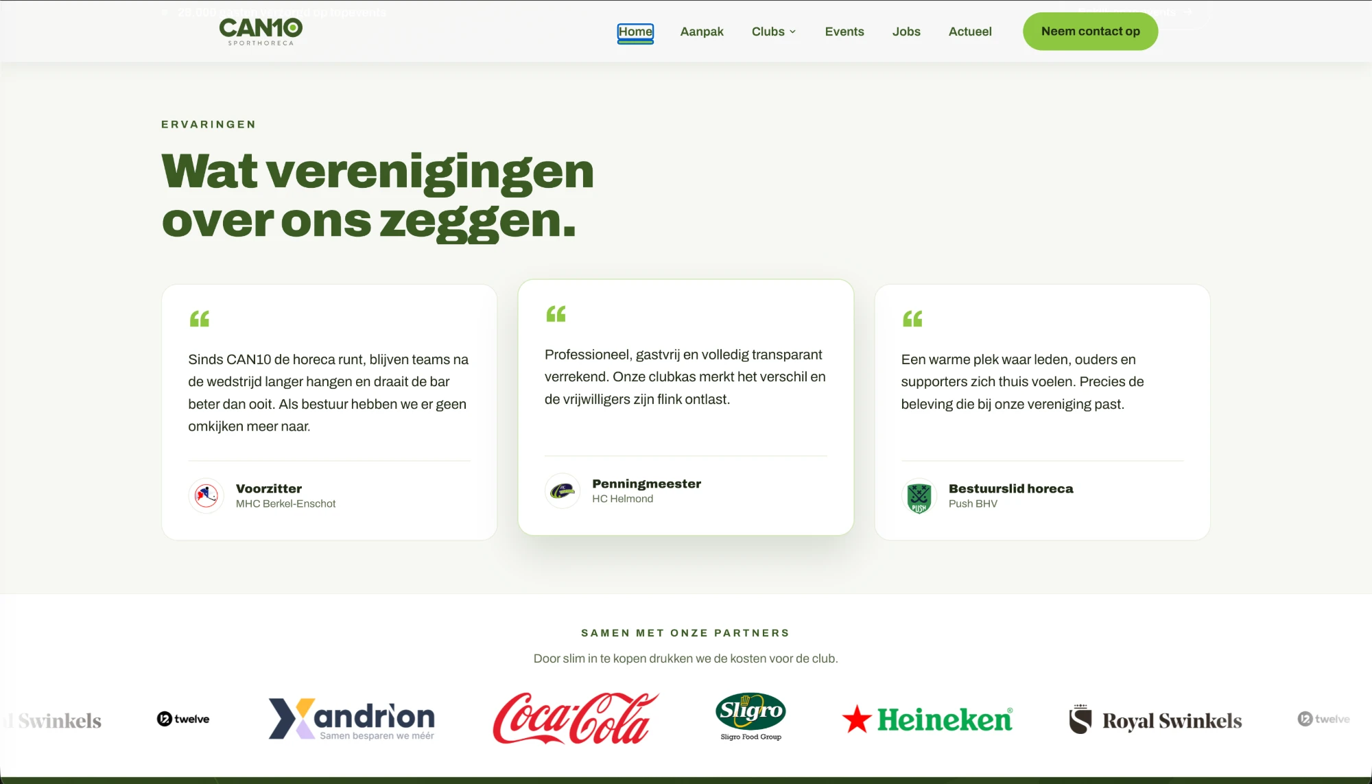 Wat verenigingen zeggen, met de partners eronder