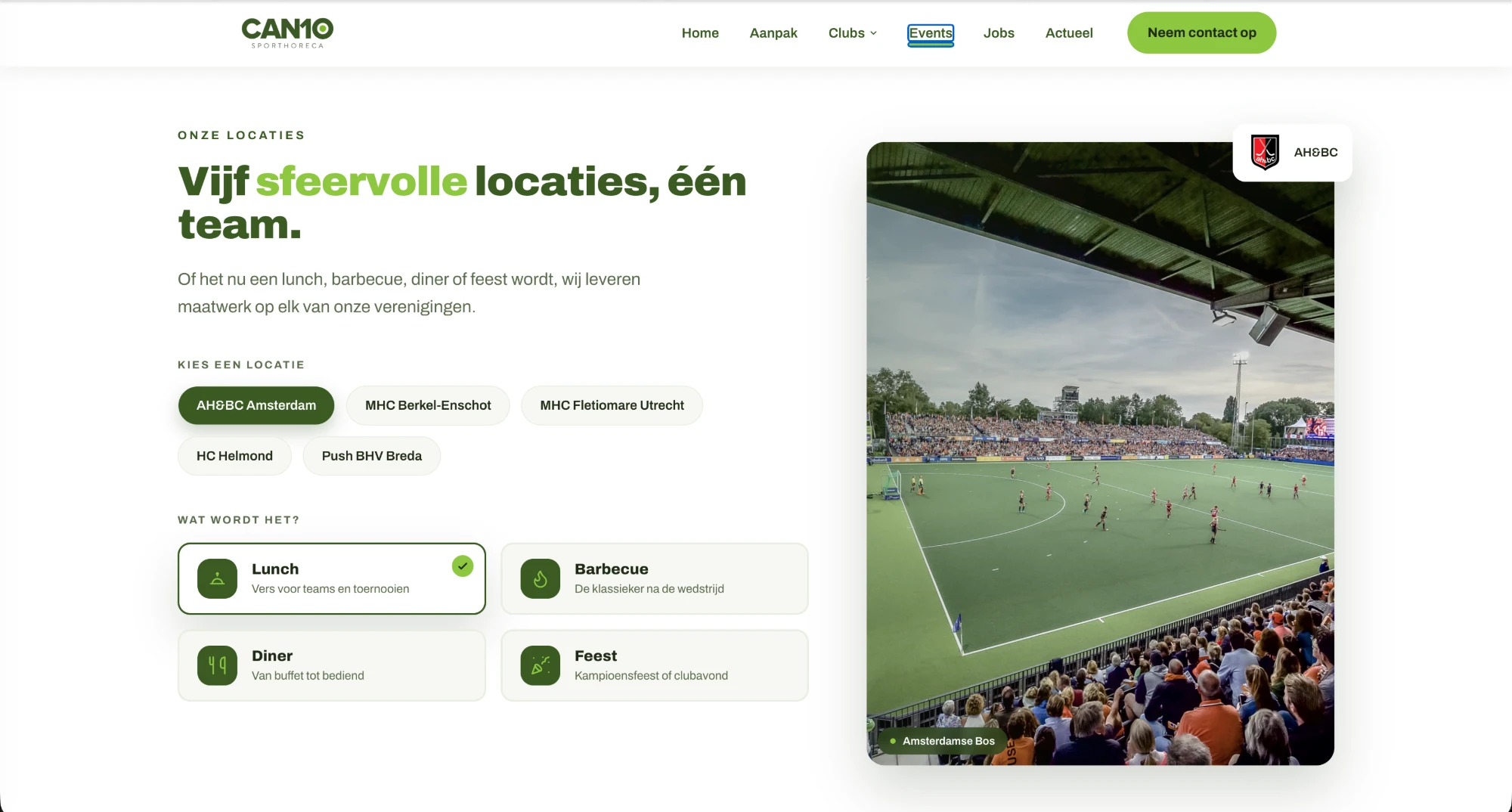 Vijf locaties, één team: kies je club en wat het wordt